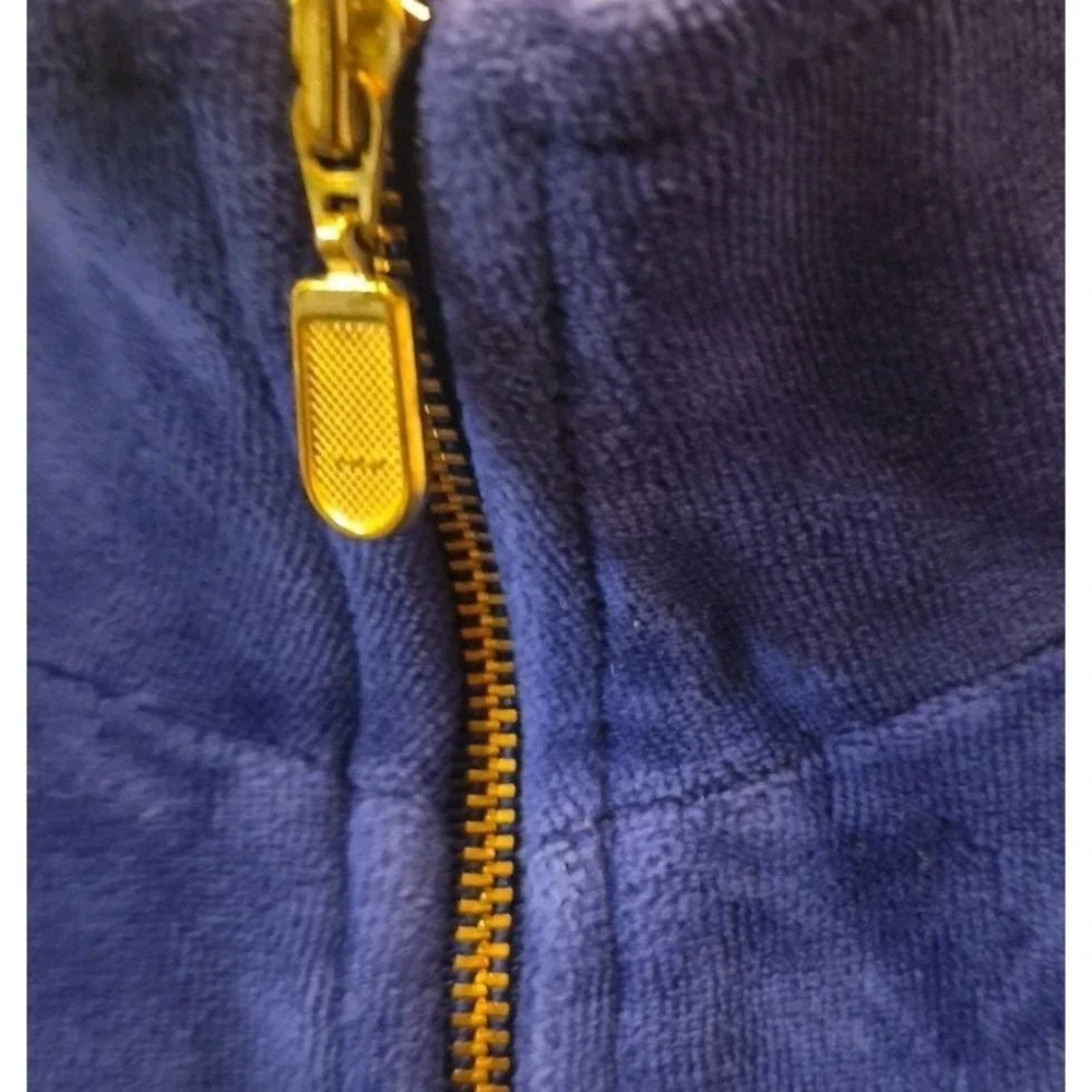 Norsport 90's Vintage Royal Blue Velour Track Jacket Women's Medium‎
